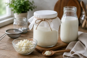 Preparación fácil de kéfir casero paso a paso