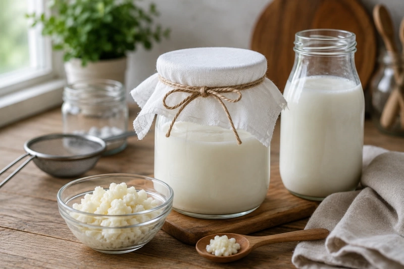 Preparación fácil de kéfir casero paso a paso