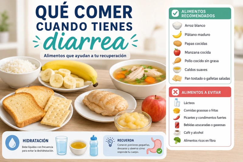 Alimentos recomendados para aliviar la diarrea