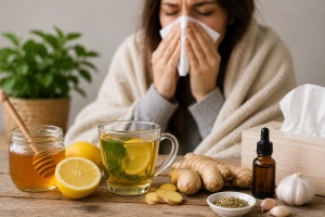 Tazas de té y miel como remedios caseros para la gripe