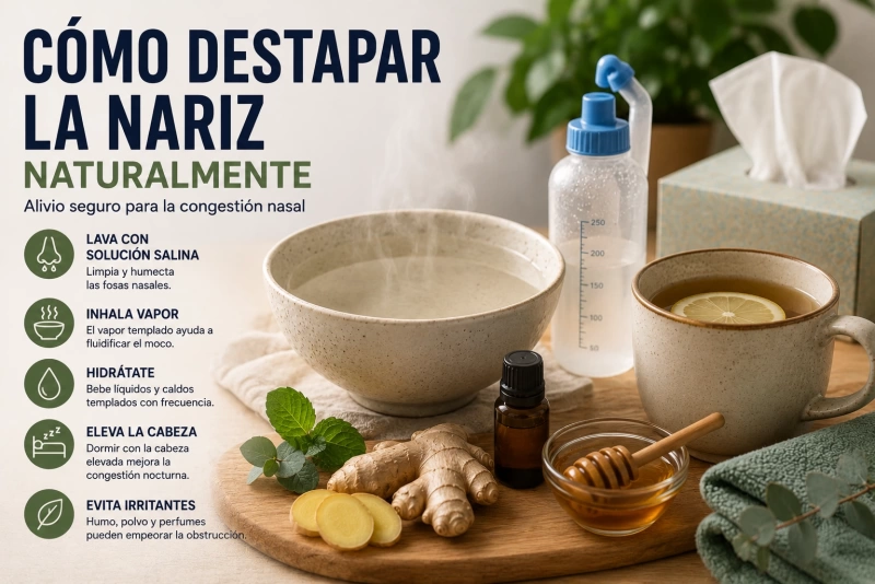 Remedios naturales para aliviar la congestión nasal