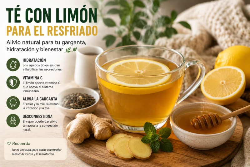 Té con limón perfecto para aliviar el resfriado