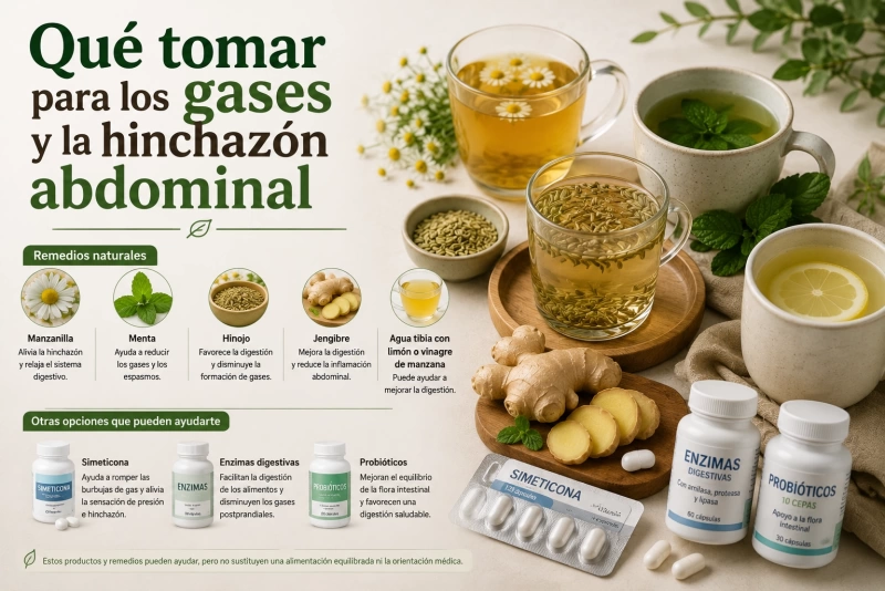 Remedios para aliviar gases e hinchazón abdominal