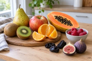 Variedad de frutas frescas ideales para combatir el estreñimiento